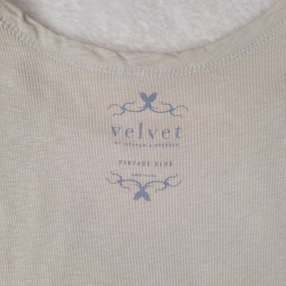 NWOT Velvet by Graham & Spencer Beige Ribbed Tank Top Size Small - Picture 12 of 12